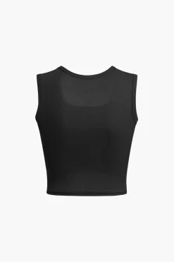 MICAS Tank Tops & Cami-Basic Solid Square Neck Tank Top
