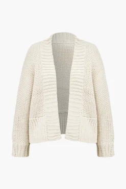 MICAS Outerwear|Outerwear-Basic Solid Sweater Cardigan BEIGE