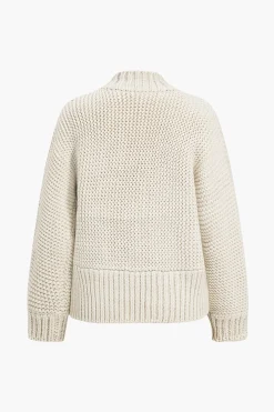 MICAS Outerwear|Outerwear-Basic Solid Sweater Cardigan BEIGE