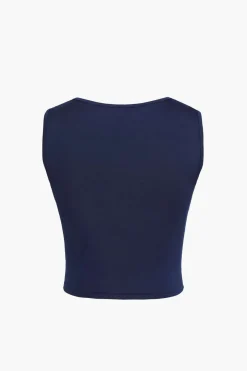 MICAS Tank Tops & Cami-Basic Square Neck Cropped Tank Top ROYAL