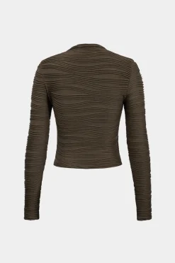 MICAS Long Sleeve Tops|Long Sleeves Tops-Basic Textured Long-Sleeve Top