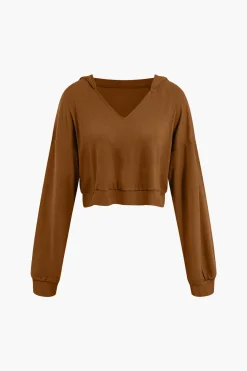 MICAS Skirt Sets-Basic V-neck Sleeveless Maxi Dress And Hooded Crop Sweatshirt Set