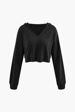 MICAS Skirt Sets-Basic V-neck Sleeveless Maxi Dress And Hooded Crop Sweatshirt Set