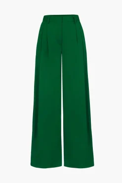 MICAS Pants-Basic Wide Leg Suit Pants GREEN