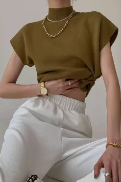 MICAS T-Shirts-Batwing Sleeve T-Shirt CHOCOLATE