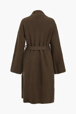 MICAS Outerwear|Outerwear-Belted Sweater Cardigan COFFEE