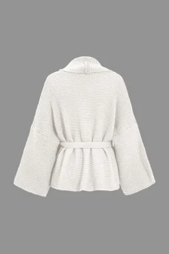 MICAS Outerwear|Knitwear-Belted V-neck Sweater Cardigan