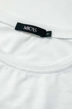 MICAS Mini Dresses-Bikini Print Round Neck Mini T-shirt Dress