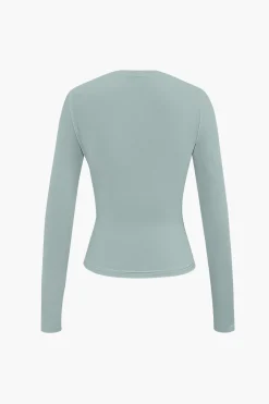 MICAS Long Sleeve Tops|Long Sleeves Tops-Body Heat Print Long Sleeve Top WHITE