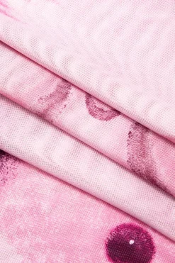 MICAS Bodysuits-Body Print Mesh Long Sleeve Bodysuit BLACK