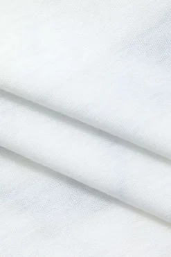 MICAS T-Shirts-Body Print Round Neck Crop T-shirt WHITE