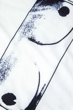 MICAS T-Shirts-Body Print Round Neck Crop T-shirt WHITE