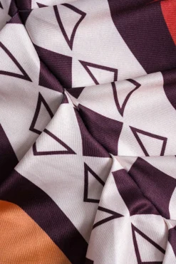 MICAS Long Sleeve Dresses|Maxi Dresses-Bohemian Print V-Neck Long Sleeve Maxi Dress TANGERINE