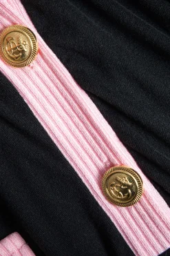 MICAS Jumpsuits & Rompers-Botton Patchwork Long Sleeve Romper PINK