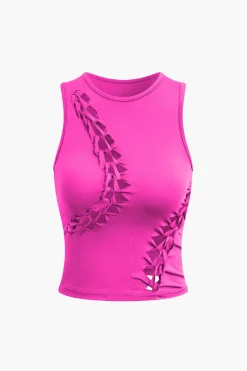 MICAS Skirt Sets|Vacation Sets-Braided Cut Out Round Neck Tank Top And Skirt Set