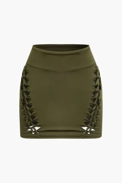 MICAS Skirt Sets|Vacation Sets-Braided Cut Out Round Neck Tank Top And Skirt Set