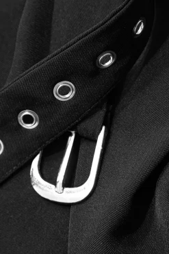 MICAS Pants-Buckle Wide Leg Pants BLACK