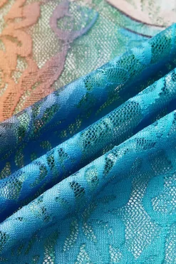 MICAS Maxi Dresses-Butterfly Print Cut Out Mesh Strap Maxi Dress SKY BLUE