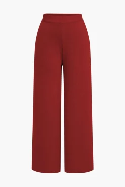 MICAS Knitwear|Knit Sets-Button Detail Knit Cardigan And Wide-Leg Pants Set