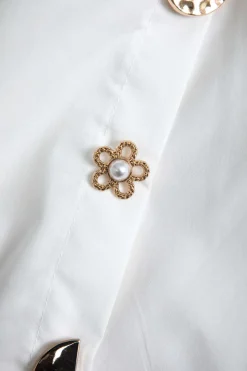 MICAS Long Sleeve Tops|Long Sleeves Tops-Button Long-Sleeve Shirt WHITE