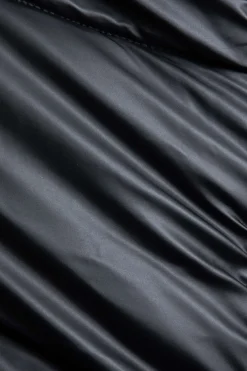 MICAS Outerwear|Outerwear-Button Padded Stand Collar Long Sleeve Puffer BLACK