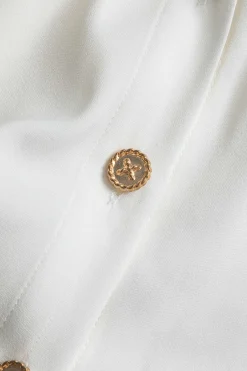 MICAS Long Sleeve Tops|Long Sleeves Tops-Button Pocket Long-Sleeve Shirt WHITE