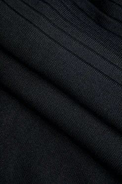 MICAS Midi Dresses-Button Pocket V-Neck Midi Dress BLACK