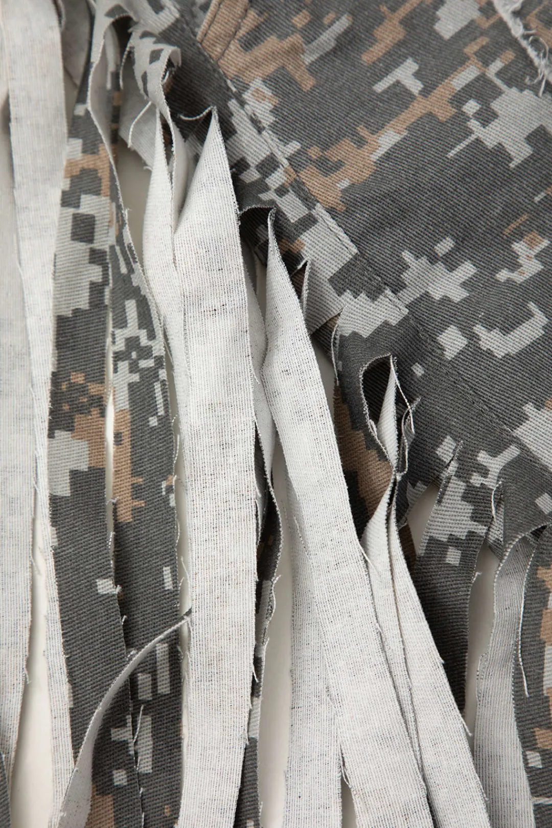 MICAS Skirts-Camo Frayed Patchwork Fringe Mini Skirt