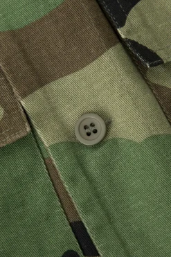 MICAS Blouses & Shirts-Camo Ruffle Sleeve Crop Frayed T-Shirt MILITARY