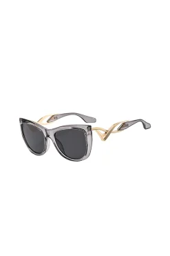 MICAS Sunglasses|Accessories-Cat-Eye Curved Sunglasses GRAY