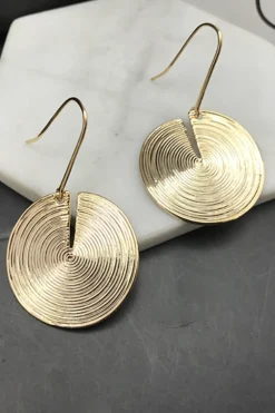 MICAS Earrings|Accessories-Circular Cut Out Drop Earrings GOLD