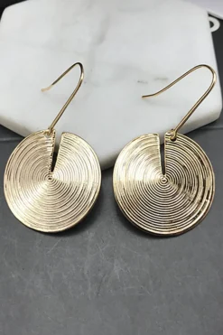 MICAS Earrings|Accessories-Circular Cut Out Drop Earrings GOLD