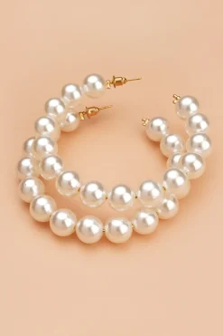 MICAS Earrings|Accessories-Circular Pearl Earrings WHITE