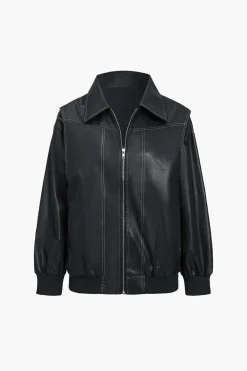 MICAS Outerwear|Outerwear-Collared Zipper Jacket