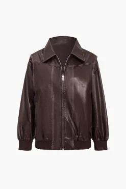 MICAS Outerwear|Outerwear-Collared Zipper Jacket