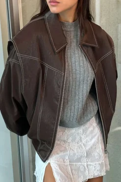 MICAS Outerwear|Outerwear-Collared Zipper Jacket