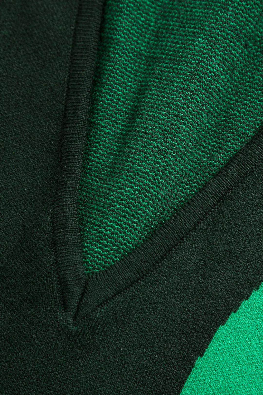 MICAS Knitwear|Knit Dresses-Color Block Asymmetrical Sweater Dress DARK GREEN