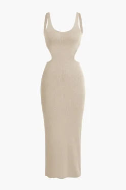 MICAS Knitwear|Knit Dresses-Color Block Backless Cami Knit Dress