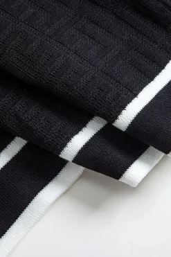 MICAS Knitwear|Knit Sets-Color Block Button Cami Top And Shorts And Sweater Cardigan Set BLACK