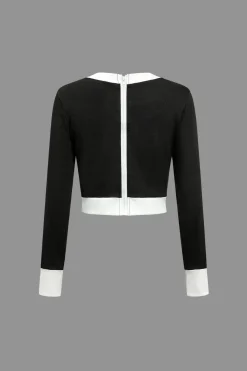 MICAS Skirt Sets-Color Block Button Pocket Skirt Set BLACK