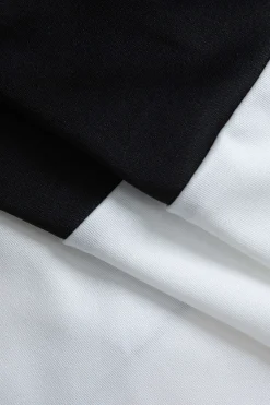 MICAS Skirt Sets-Color Block Button Pocket Skirt Set BLACK