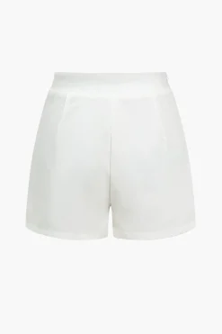 MICAS Skirt Sets-Color Block Cropped Blazer And Button Detail Skort Set BEIGE