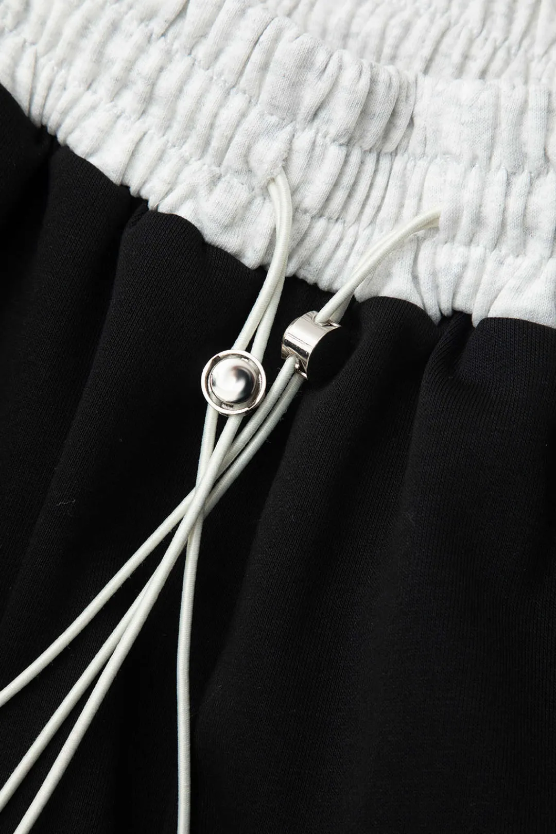 MICAS Pants-Color Block Drawstring Trousers Contrast Color