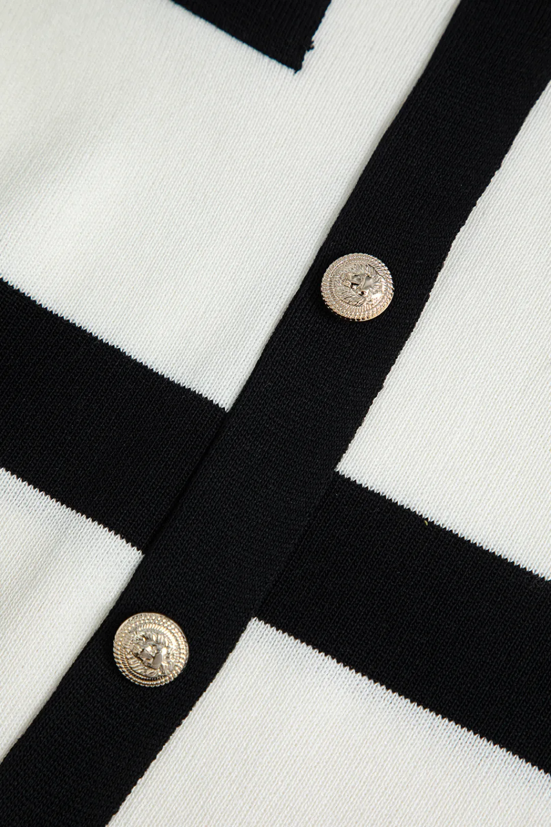 MICAS Long Sleeve Dresses|Knitwear-Color Block Knit Button Long-Sleeve Dress WHITE