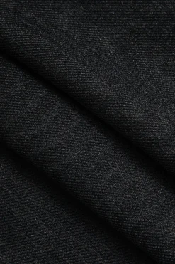 MICAS Skirts-Color Block Pleated Asymmetrical Skirt BLACK