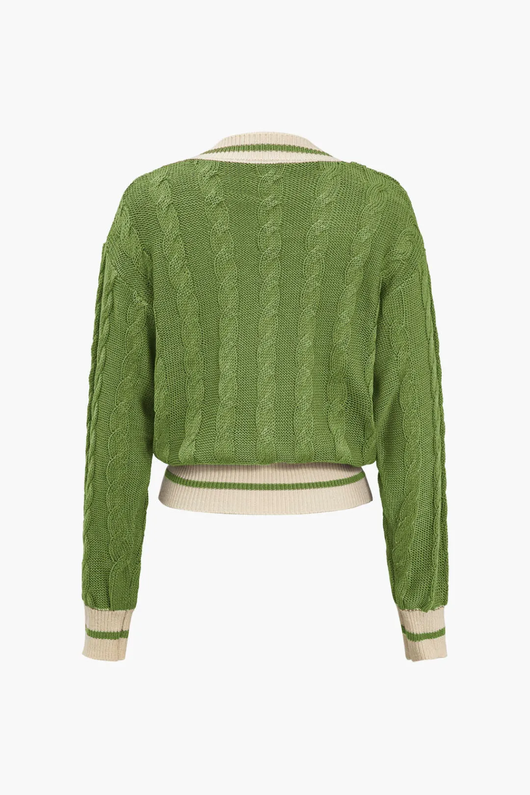 MICAS Outerwear|Knitwear-Color Block Print Button Sweater Cardigan