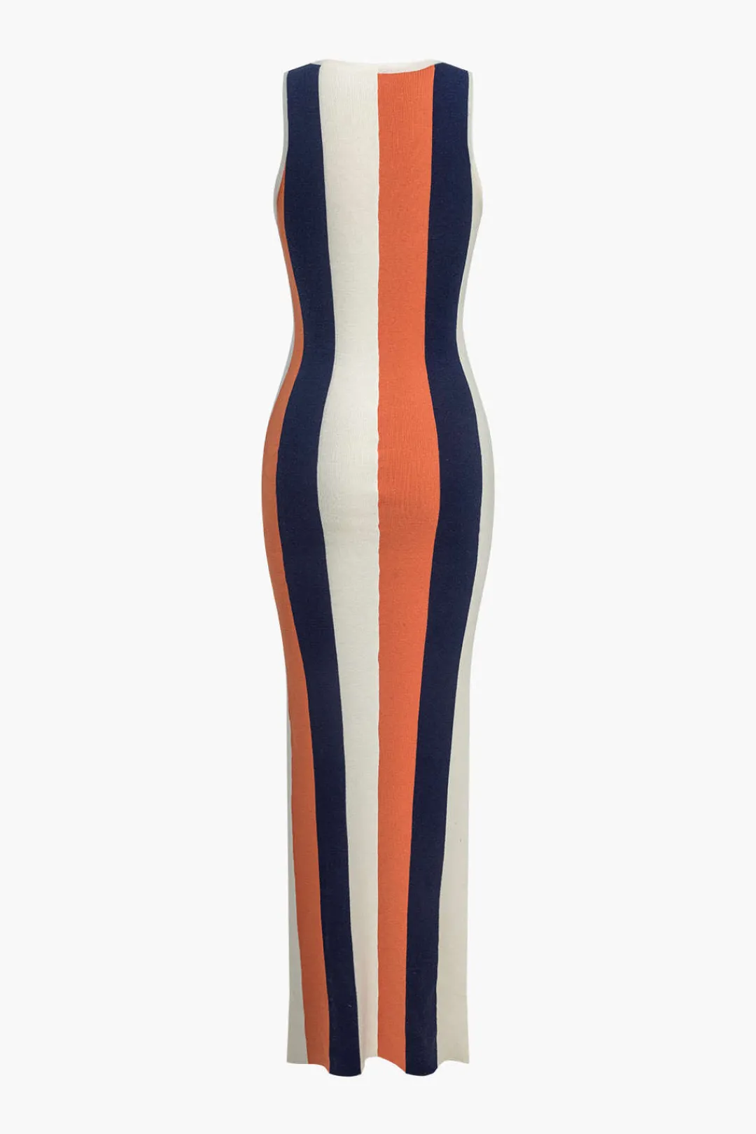 MICAS Knit Dresses-Color Block Print Knit Slit Maxi Dress MULTICOLOR