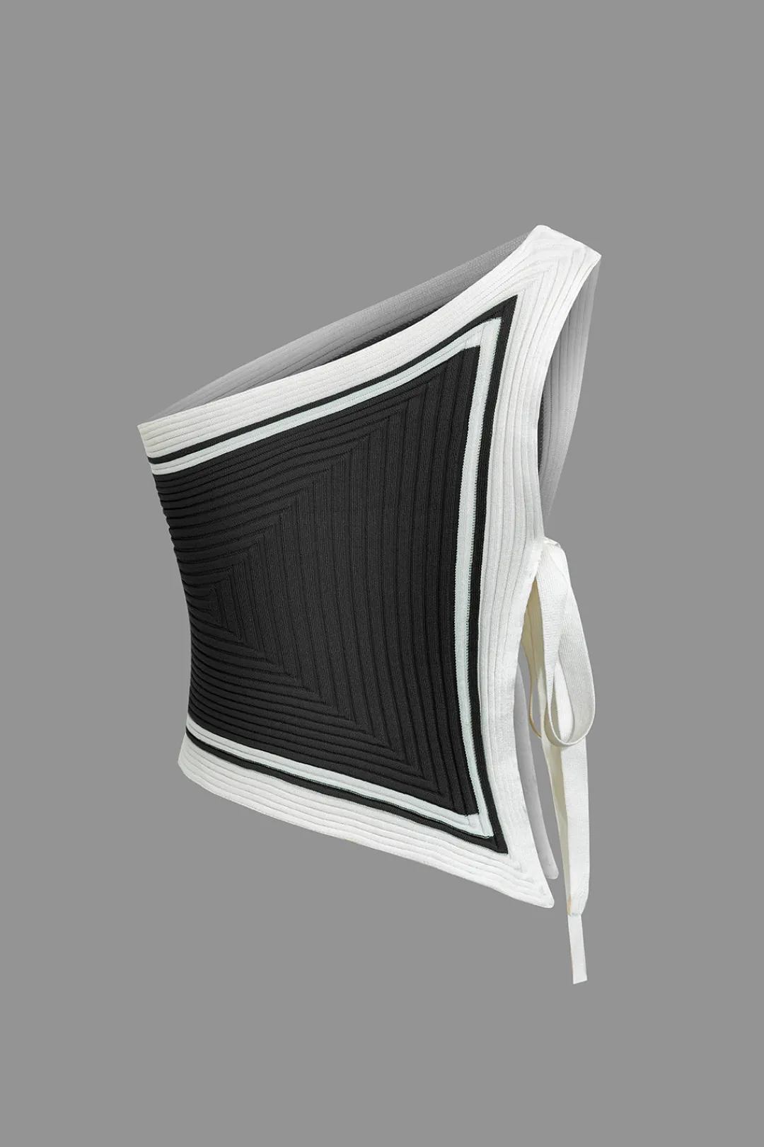 MICAS Knitwear|Vacation Sets-Color Block Print Knit Tie Side Asymmetrical Mini Skirt Set