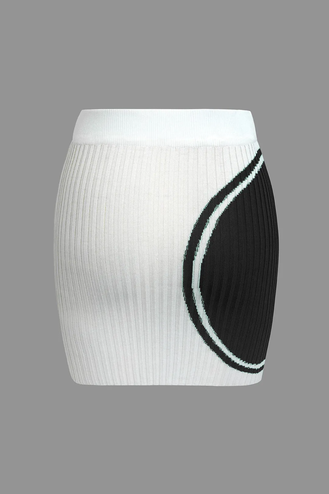 MICAS Knitwear|Vacation Sets-Color Block Print Knit Tie Side Asymmetrical Mini Skirt Set