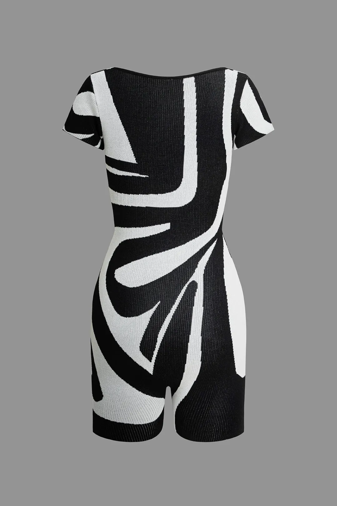 MICAS Jumpsuits & Rompers-Color Block Print Stripe Cut Out Romper Contrast Color